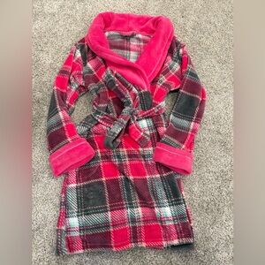 Pink Plaid Fluffy Robe